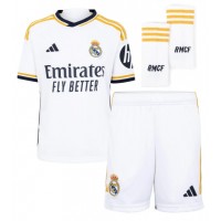 Camisa de time de futebol Real Madrid Aurelien Tchouameni #18 Replicas 1º Equipamento Infantil 2023-24 Manga Curta (+ Calças curtas)